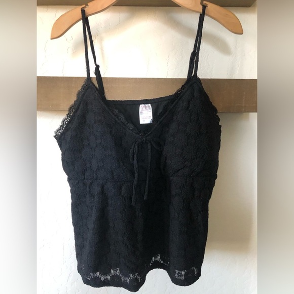 No Boundaries|Plus Size black lace crotchet cami bra top•••cute 90’s style!XXL - Picture 1 of 8